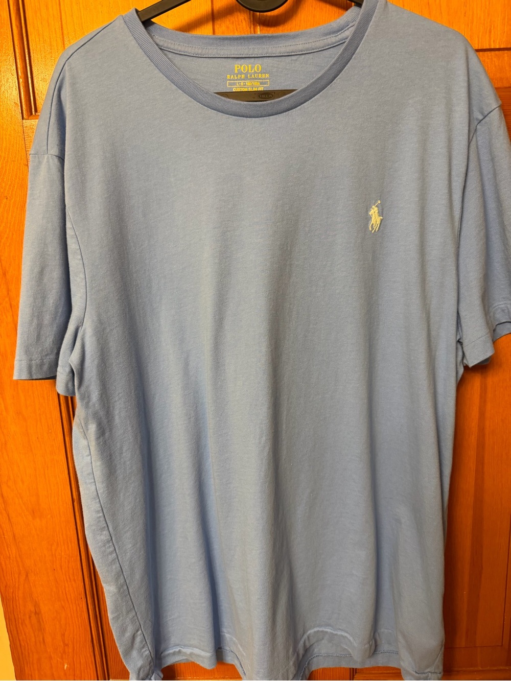 Polo by Ralph Lauren Light Blue Crew Neck T-Shirt with Yellow Pony